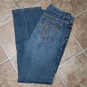 ☆ Liz Claiborne Slim Bootcut Jeans w Designed Embroidered Back Pockets Size 8 ☆